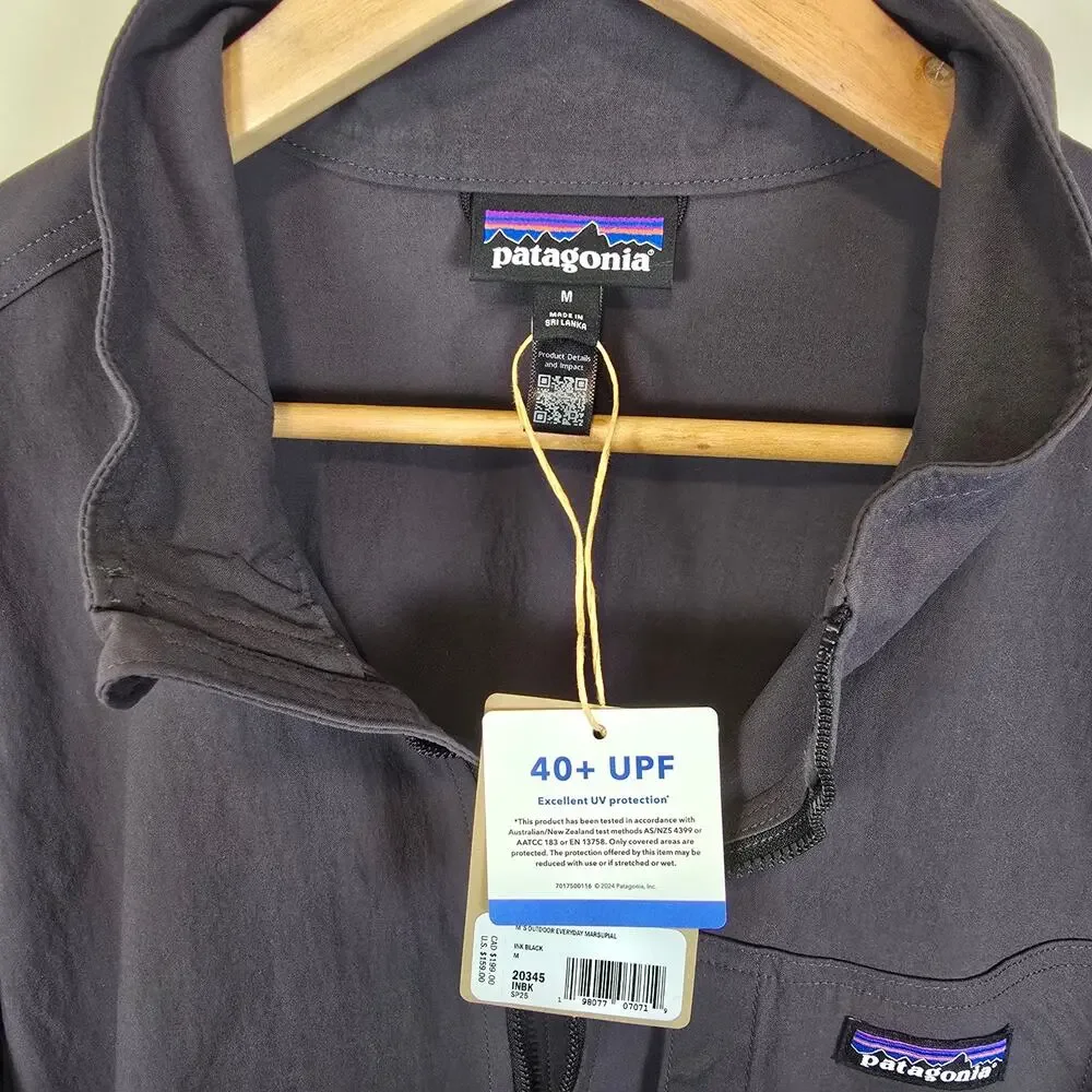 Patagonia Men's Size M Outdoor Everyday Marsupial Pullover Ink Black 20345 UPF40